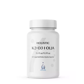 Holistic K2+D3 vitamin i olja 60 kaps